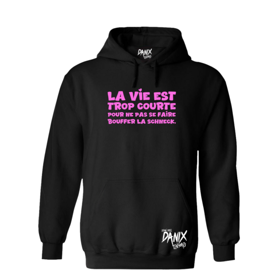 Sweat à capuche La vie est trop ... (S...) [Femme] [DANIX CENSORED]